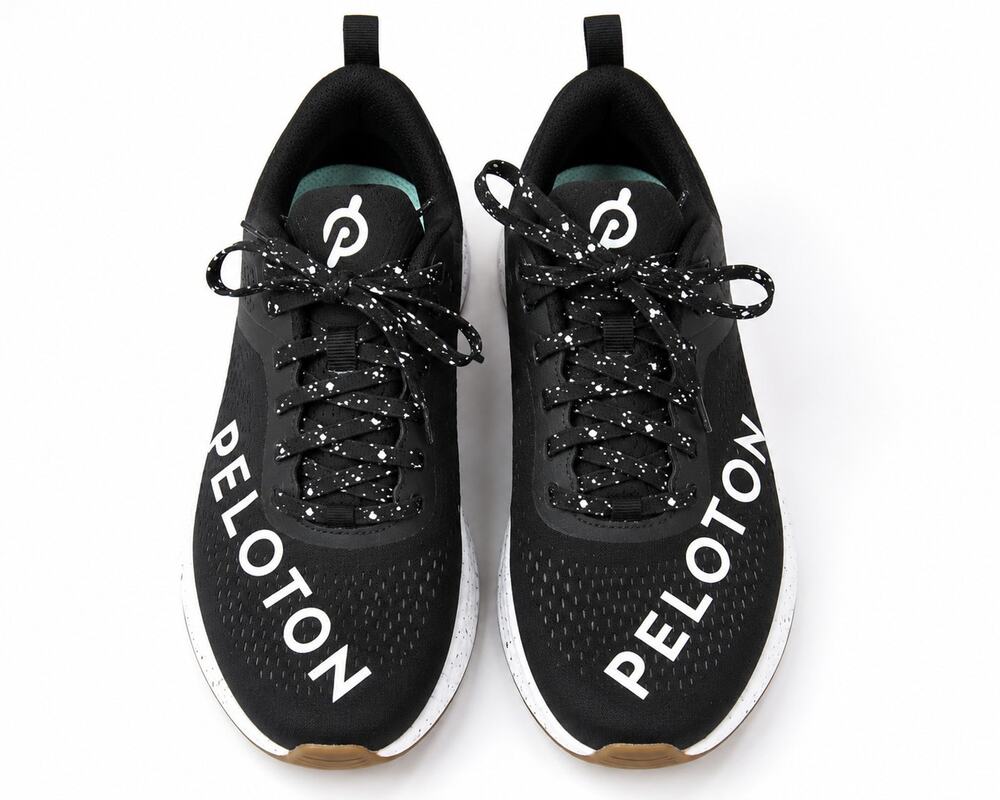 Peloton Black Training Sneakers Womens Size 9 White Logo Athletic Shoes